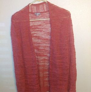 J Jill Orange/Coral Cardigan Sweater Size Medium